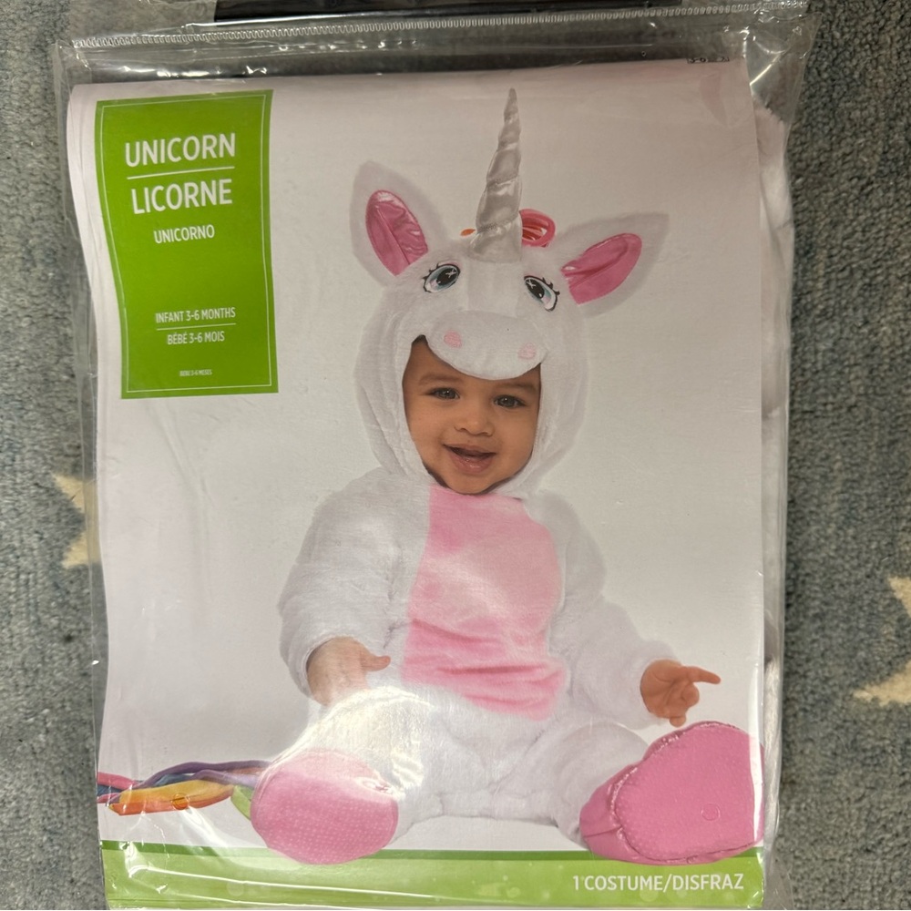 Unicorn Infant Halloween Costume, size 3-6 months, NEW